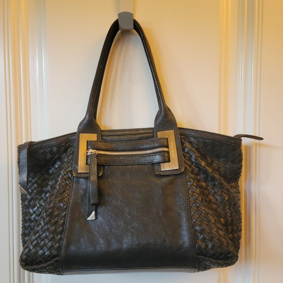 Francesco Biasia Black Leather Shoulder Bag - Picture 1 of 16